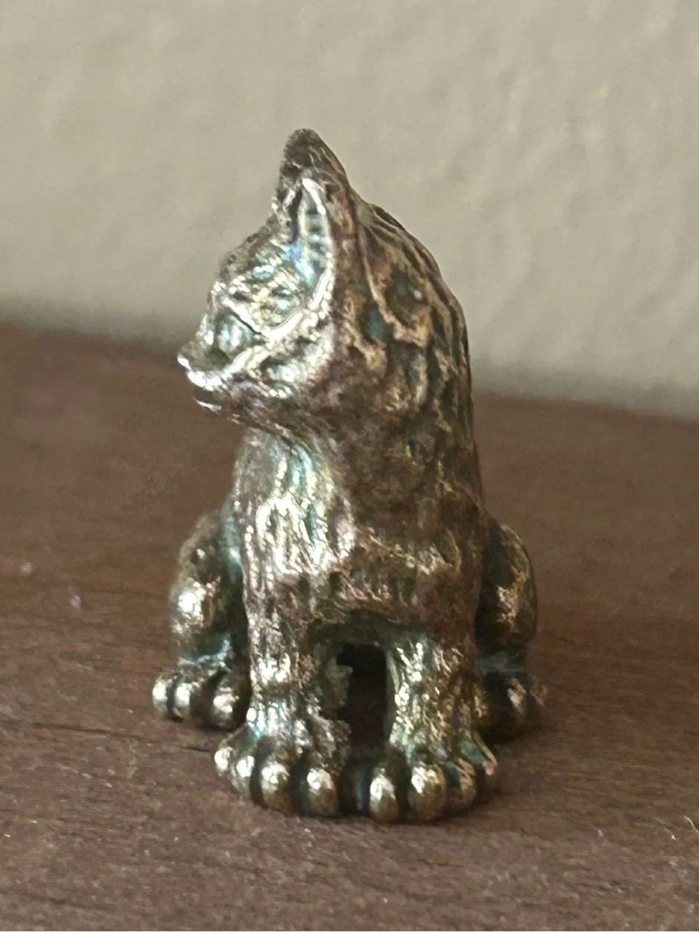 Vintage Miniature Solid Brass Cat Figurines